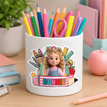 Personalized Cartoon Photo Pencil Waterproof Sticker Label with Name Back to School Birthday Gift for Kids