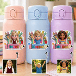Personalized Cartoon Photo Pencil Waterproof Sticker Label with Name Back to School Birthday Gift for Kids