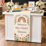 Personalised Notebook Pencil Teaching Elements Table Runner with Text Back to School Birthday Gift for Teacher