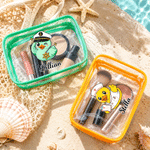 Personalised Multicolour Professional Yellow Duck Clear Waterproof Transparent Makeup Bag with Name Beach Party Travel Birthday Gift for Friends Women