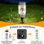 Personalisiertes Solar Grablicht mit Trauerspruch & Foto von Hund & Katze | mit Namen & Datum | Erinnerung Geschenk für trauernde Herrchen & Frauchen