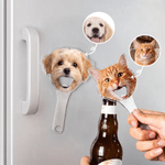 Personalized Funny Pet Face Photo Bottle Opener with Magnet Fridge Decor Bar Party Wine Accessory Birthday Gift for Friend Drinking Enthusiast