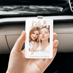Personalized Drive Safe Couple Think of You Photos Acrylic Car Visor Clip with Name and Text Birthday Anniversary Gift for Couple