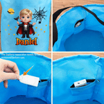 Personalized Halloween Theme Photo Star Design LED Light Bucket Bag with Name Trick or Treat Activity Halloween Gift for Kids