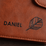 Personalized Retro Dart Name Foldable PU Leather Wallet with Card Slots Dart Storage Anniversary Birthday Gift for Man Dad Husband