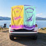Personalized Multicolor Swimming Silhouette Quick Dry Oversized Magnetic Beach Towel with Name and Text Training Beach Birthday Gift for Swimmer