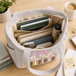 Personalized Colorful Book Birth Flower Large Capacity Corduroy Tote Bag with Name Back to School Birthday Gift for Literary Lovers Friends