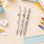 Personalised Photo Watercolour Floral Stripes A5 Spiral Notebook with Name Daily Writing Use Birthday Appreciation Gift for Friends Students Teachers