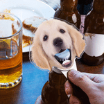 Personalized Funny Pet Face Photo Bottle Opener with Magnet Fridge Decor Bar Party Wine Accessory Birthday Gift for Friend Drinking Enthusiast