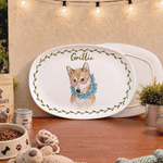 Personalized Watercolor Pet Photo Decorative Plate with Name Home Decor Housewarming Birthday Gift for Family New Home Mover