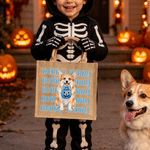 Personalized Cute Pet Photo Pumpkin Large Capacity Tote Bag with Name Halloween Party Trick or Treat Gift for Kids Pet Owners