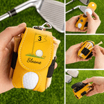 Personalized Numbered Golf Hole Flag PU Leather Golf Ball Bag with Name and Tees Holder Golf Club Birthday Gift for Golfers Golf Lovers
