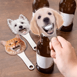 Personalized Funny Pet Face Photo Bottle Opener with Magnet Fridge Decor Bar Party Wine Accessory Birthday Gift for Friend Drinking Enthusiast