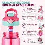 Borraccia senza BPA personalizzata con nome, animali adorabili e cannuccia in silicone, da 475 ml - Regalo del rientro a scuola per bambini