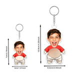 Personalized Flat Design & Stress Relief Squishy Funny Face Photo Acrylic Keychain Daily Use Birthday Gift for Kids Pet Owners Friends