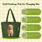 Personalized Oil Painting Style Pet Photo Large Capacity Corduroy Tote Bag with Name Daily Use Travel Birthday Gift for Pet Owners Lovers