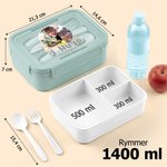 Personlig matlåda för barn med foto tryckt namn och bestick mikrovågsugnssäker bento med fack för skolstart och utflykt