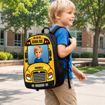 Personalized 3D-Effect Artwork Photo Vehicle Design Large Capacity Backpack with Name Back to School Birthday Gift for Boys Girls