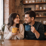 Personalised Multicolour Heart Initial Ceramic Coffee Mug with Date Office Home Use Wedding Birthday Gift for Couple