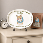 Personalized Watercolor Pet Photo Decorative Plate with Name Home Decor Housewarming Birthday Gift for Family New Home Mover