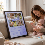 Personalized Multicolor Commemorated 4 Baby Photos Canvas Prints with Name and Baby Information Home Decor Ship from USA Birthday Gift for New Parents