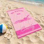 Personalized Multicolor Swimming Silhouette Quick Dry Oversized Magnetic Beach Towel with Name and Text Training Beach Birthday Gift for Swimmer