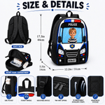 Personalized 3D-Effect Artwork Photo Vehicle Design Large Capacity Backpack with Name Back to School Birthday Gift for Boys Girls