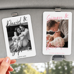 Personalized Drive Safe Couple Think of You Photos Acrylic Car Visor Clip with Name and Text Birthday Anniversary Gift for Couple