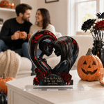 Personalized From Our First Kiss Till Our Last Breath Gothic Style Acrylic Ornament with Couple Names Anniversary Wedding Halloween Gift for Couple