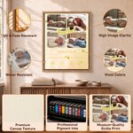 Personalized Multicolor Commemorated 4 Baby Photos Canvas Prints with Name and Baby Information Home Decor Ship from USA Birthday Gift for New Parents