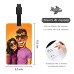 Etiqueta y funda de equipaje personalizadas con foto cómica exagerada para maletas de 45 a 81 cm regalo de cumpleaños para parejas y familia