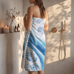 Personalized Sea Turtle Oversized Quick Dry Tassel Beach Towel with Name Summer Vacation Beach Party Birthday Gift for Family Friends