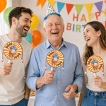 Personalised Funny Cartoon Photo Rattle Drum Gag Birthday Gift for Friends Family Colleagues