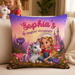 Personalized Dinosaur Fantasy Unicorn Multisize Pillow Cover with Name Home Decor Daily Use Back to School Birthday Gift for Boys Girls