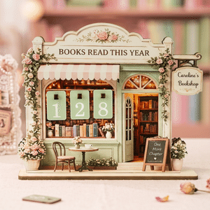 Personalised Books Read This Year Wooden Read Tracker with Text Bookshelf Decor Birthday Gift for Bookworms