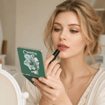 Personalised Watercolour Zodiac Sign PU Leather Foldable Makeup Mirror with Name Daily Use Birthday Gift for Women Constellation Enthusiasts