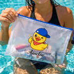 Personalised Multicolour Professional Cartoon Duck Clear Waterproof  Beach Bag with Name Beach Party Travel Birthday for Friends Women