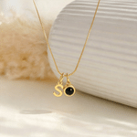 Personalized Photo Projection Necklace with Initial Picture Inside Jewelry Anniversary Birthday Gift for Her