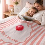 Personalisierte, gestreifte, weiche Kuscheldecke mit Aufdruck „Das erste Wort des Babys“ (mit lustiger Falschaussprache) – für den täglichen Gebrauch, als Geburtstagsgeschenk für Kleinkinder und frisc