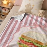 Personalisierte, gestreifte, weiche Kuscheldecke mit Aufdruck „Das erste Wort des Babys“ (mit lustiger Falschaussprache) – für den täglichen Gebrauch, als Geburtstagsgeschenk für Kleinkinder und frisc