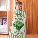 Personalisierte, gestreifte, weiche Kuscheldecke mit Aufdruck „Das erste Wort des Babys“ (mit lustiger Falschaussprache) – für den täglichen Gebrauch, als Geburtstagsgeschenk für Kleinkinder und frisc