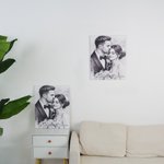 Personalized Sketch Style Black and White Minimalist Canvas Prints Home Decor Ship from USA Wedding Anniversary Housewarming Gift for Couple Newlywed