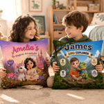 Personalized Dinosaur Fantasy Unicorn Multisize Pillow Cover with Name Home Decor Daily Use Back to School Birthday Gift for Boys Girls