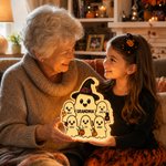 Personalized Cute Ghost Family Acrylic Night Light with Names and Title Desk Decor Happy Halloween Gift for Grandma Family
