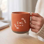 Personalised Multicolour Heart Initial Ceramic Coffee Mug with Date Office Home Use Wedding Birthday Gift for Couple