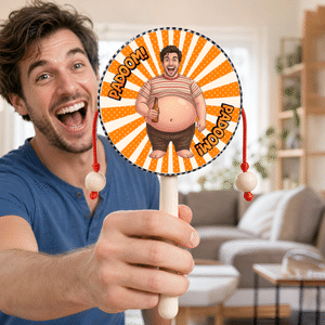 Personalised Funny Cartoon Photo Rattle Drum Gag Birthday Gift for Friends Family Colleagues