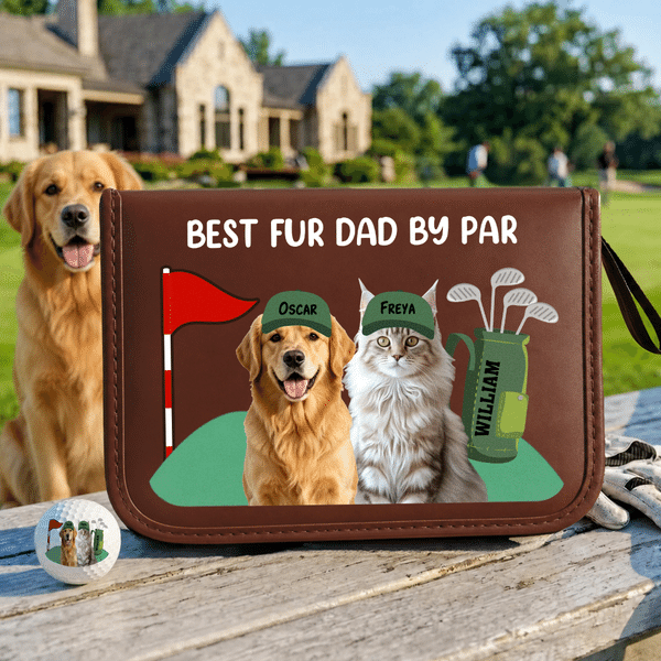 Personalized Pet Photo Golf Organizer Pouch and Golf Tools Set with Name Golf Field Use Birthday Gift for Golf Lover Pet Owner
