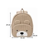 Gepersonaliseerde schattige ribfluwelen teddy rugzak met 3D-naam van gevlochten koord verjaardags- en schoolcadeau voor kinderen