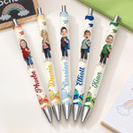 Personalised Cute 3D-Effect Artwork Cartoon Photo Spiral Notebook with Name and Ballpoint Pen Daily Use Back to School Birthday Gift for Kids Students