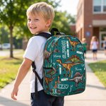 Mochila personalizada de gran capacidad con temática de dinosaurio y nombre regalo de vuelta al cole y cumpleaños para niños y amantes de dinosaurios